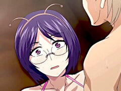 anime big boobs blowjob glasses hentai 