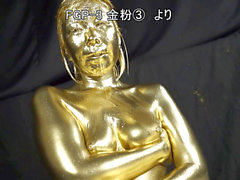 Gold paint collection4, naked body wrkout, gold painted japanese sex