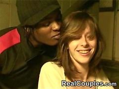 Interracial Slut Outdoor - Hot couple interracial in stairs | porn film N7604994
