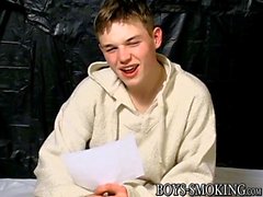 Cutest twink Jeremiah Johnson self sucks in smoking solo