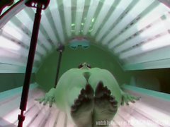 Hidden Cam - Hairy Pussy in Solarium