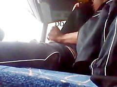 webcam bus ride jacking & cummin a big dick