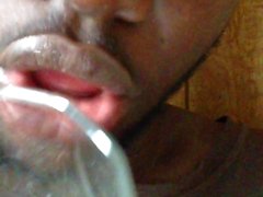 Fetish French Kissing the bottle glass 4