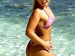 beach big boobs blonde blowjob 